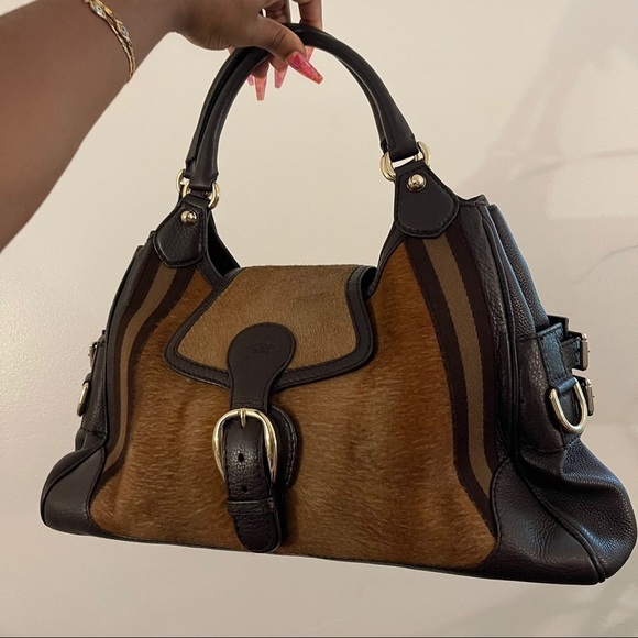 Authentic Gucci large leather horsebit hobo bag - Picture 1 of 8